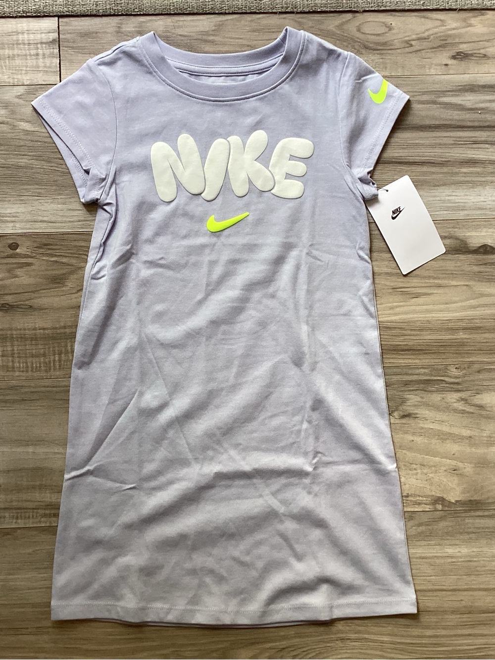 Nike Lilac Tee Dress Neon Accents size 6(NWT) ~PRICE IS FIRM, NO OFFERS~